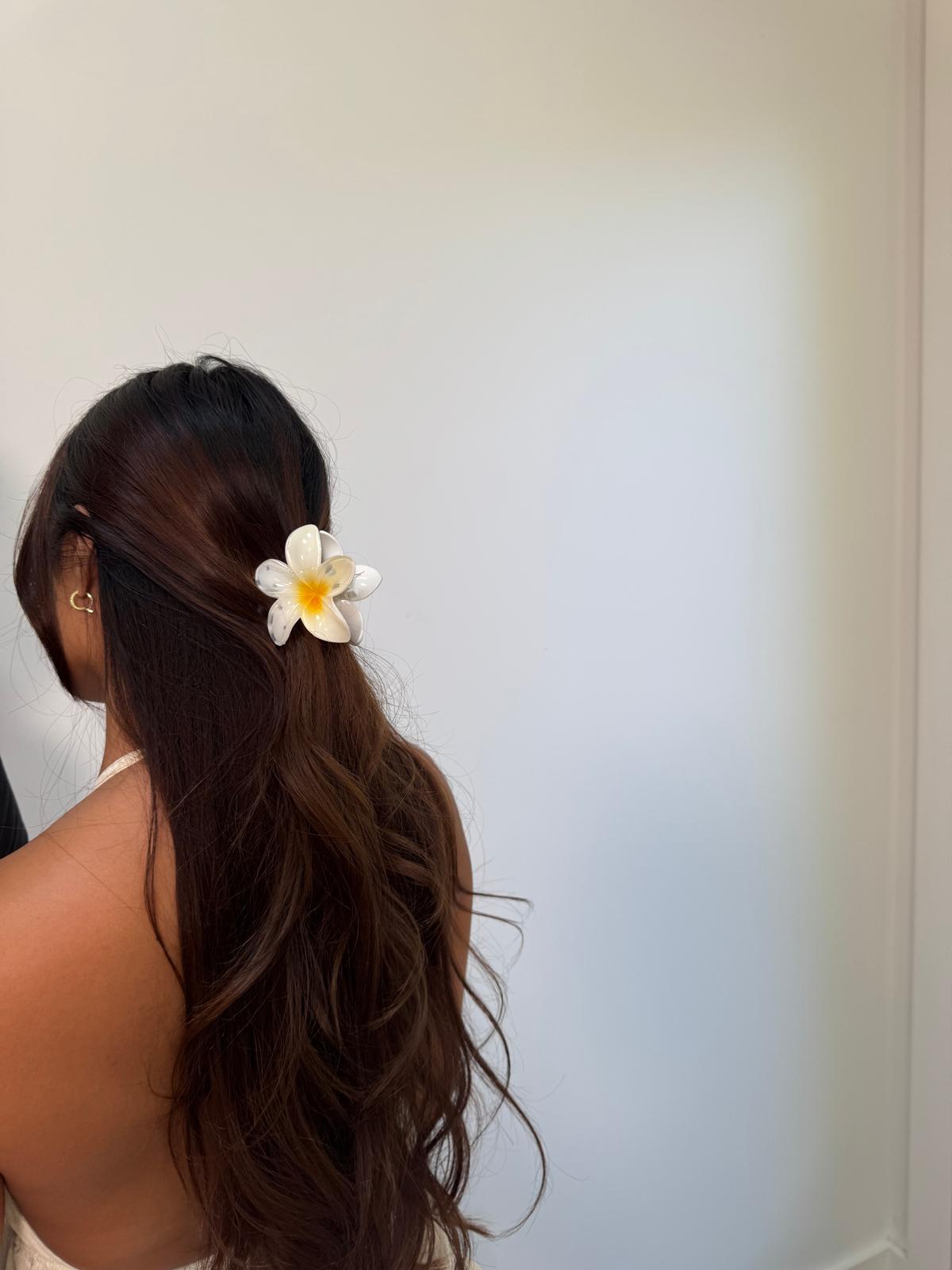 Yellow Plumeria Hair Clip