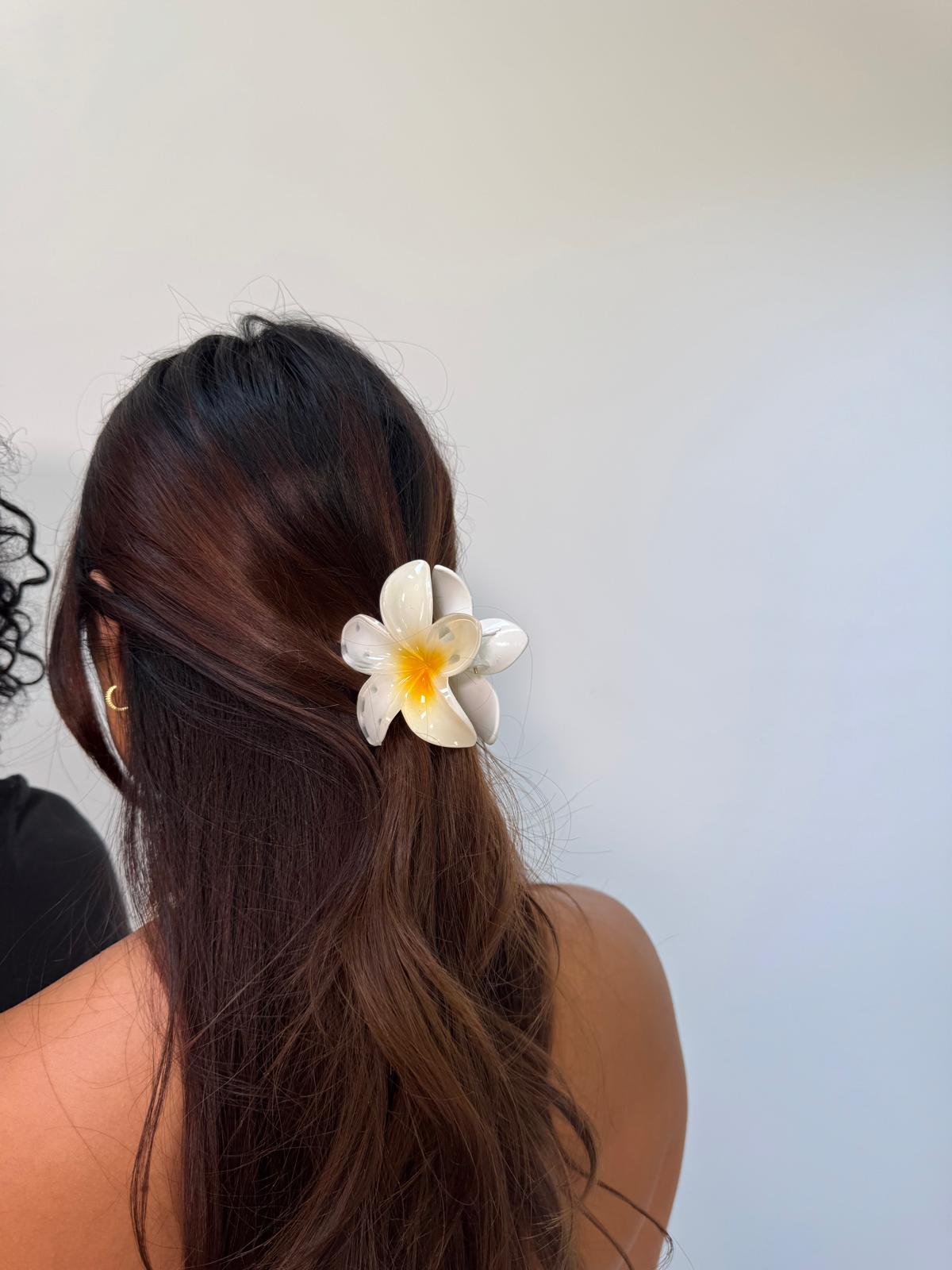 Yellow Plumeria Hair Clip