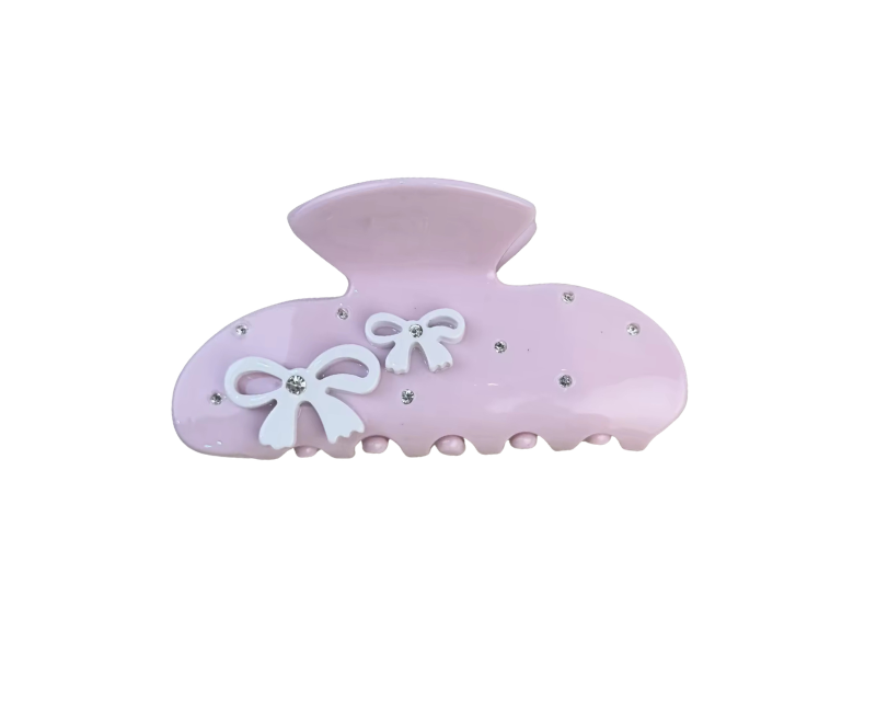 Pastel Pink Bows Claw Clip
