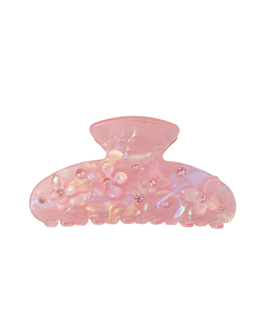 Blush Pink Crystal Hair Claw Clip