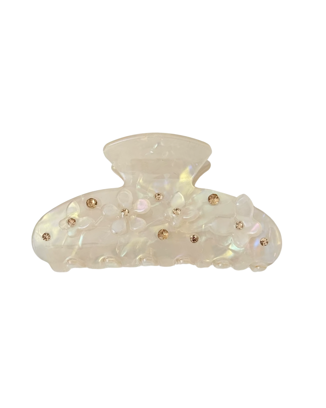 Ivory Pearl Accent Hair Claw Clip