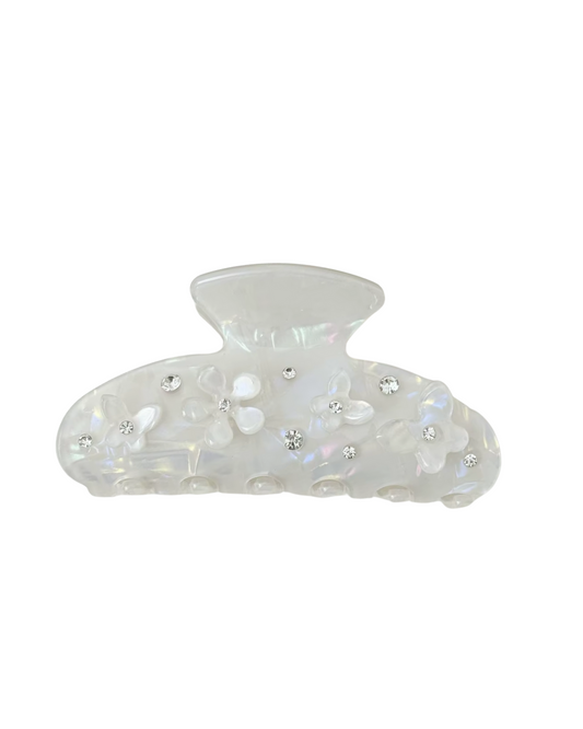 Snow White Glossy Hair Claw Clip