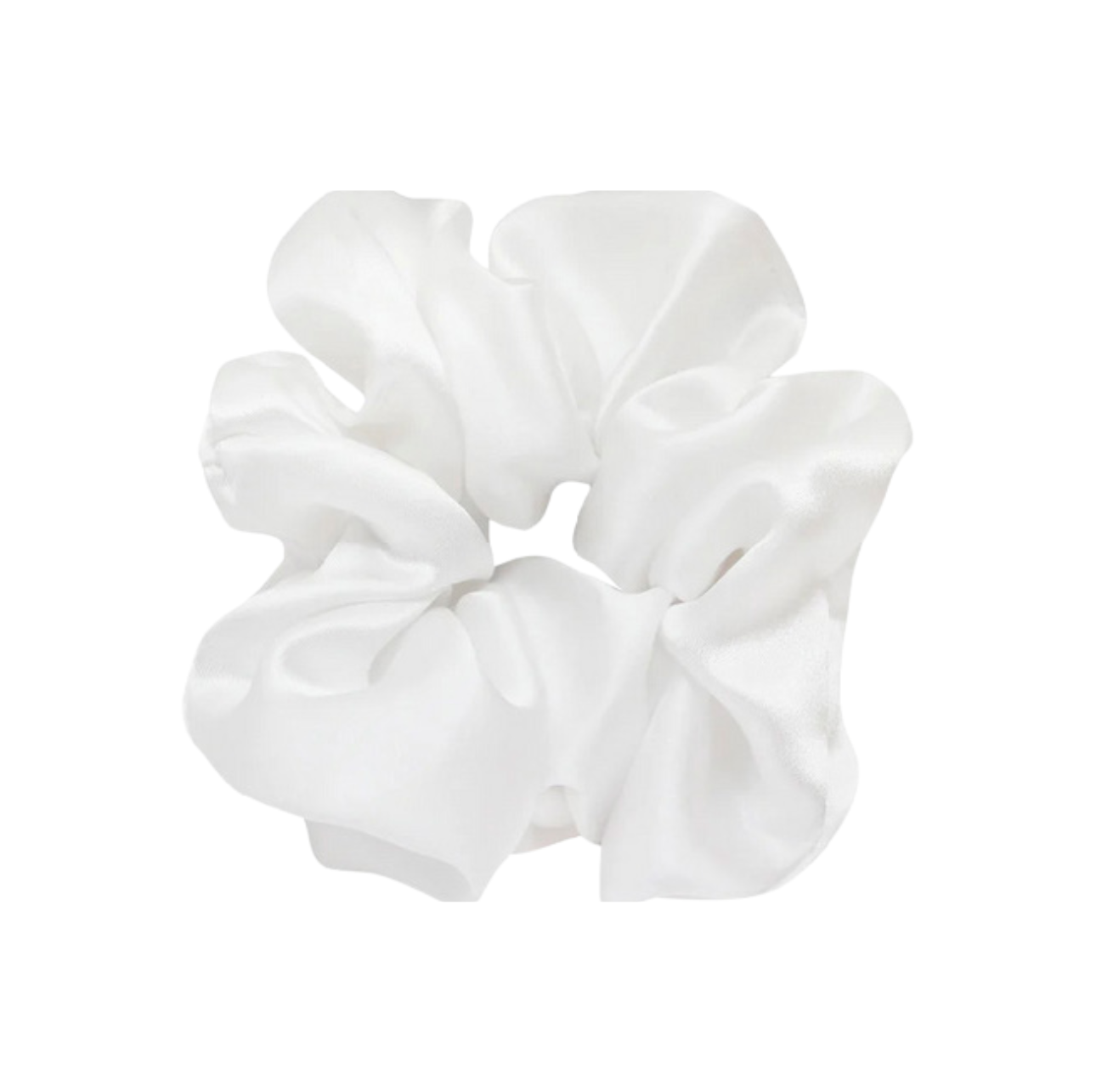 White Silk Scrunchie