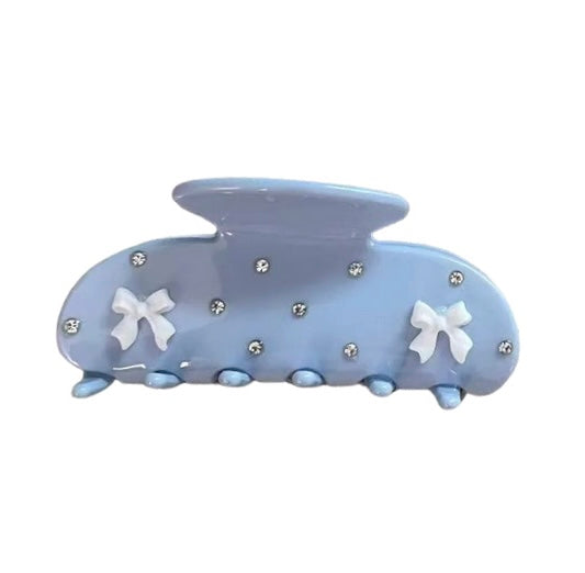 Baby Blue Bows Claw Clip