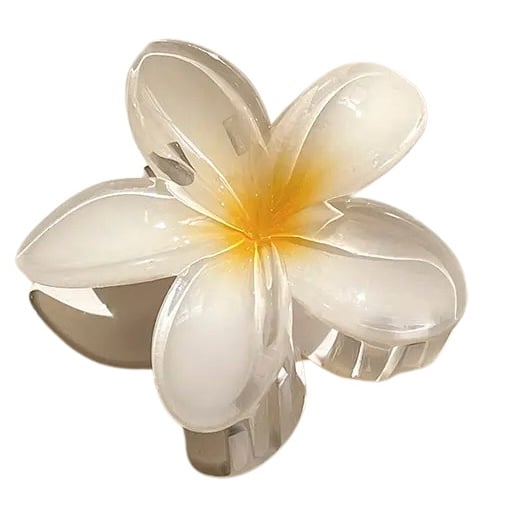 Glossy Plumeria Claw Clip