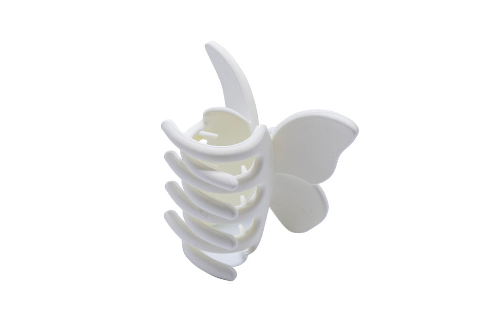 White Butterfly Hair Claw Clip