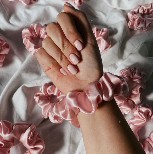 100% Mulberry Silk Scrunchies - Pink (3 Pack)
