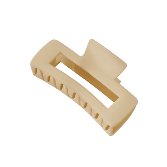 Matte Beige Rectangle Claw Clip