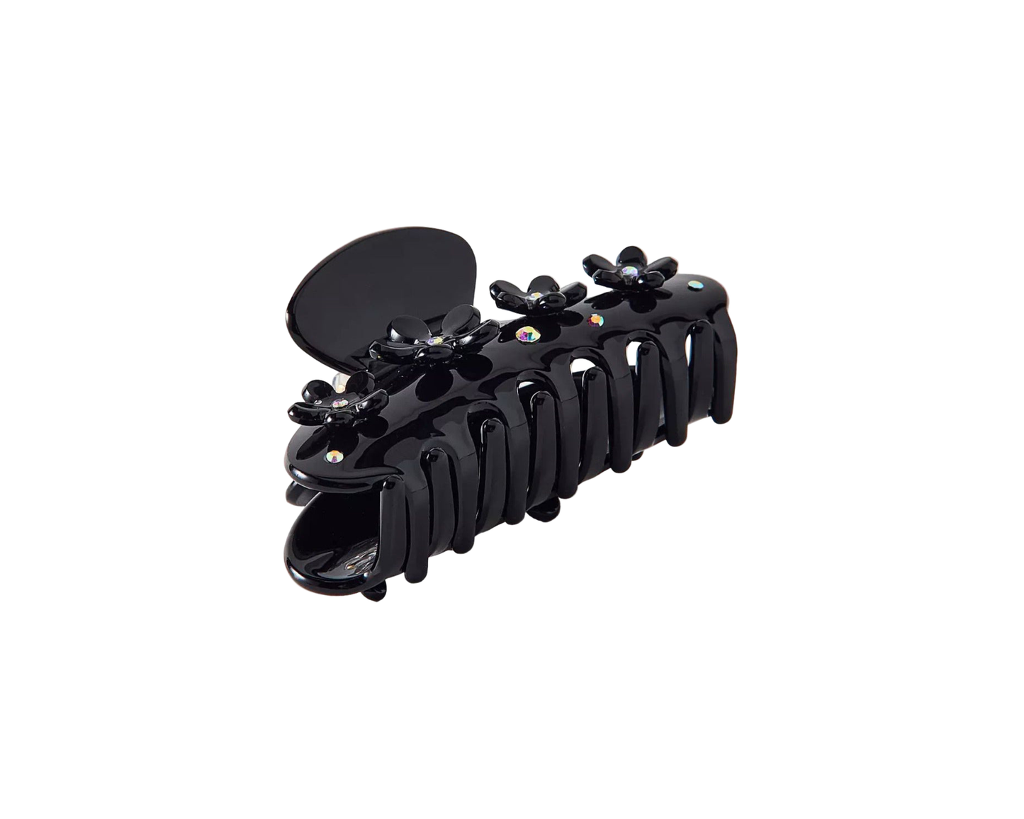 Black Floral Hair Claw Clip