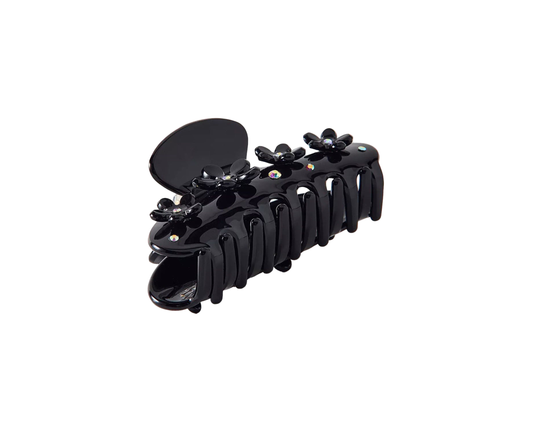 Black Floral Hair Claw Clip