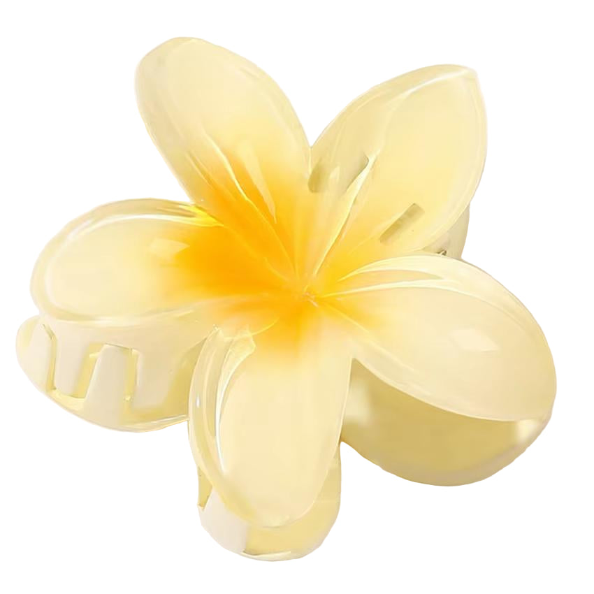 Yellow Plumeria Hair Clip