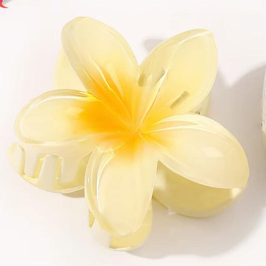 Yellow Plumeria Hair Clip