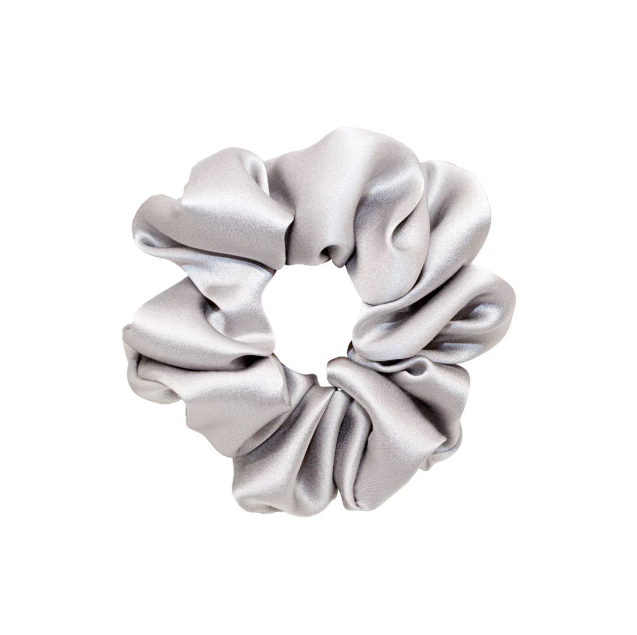 Grey Silk Scrunchie