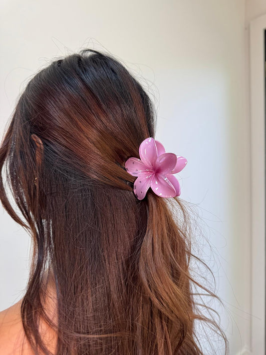 Pink Plumeria Hair Clip