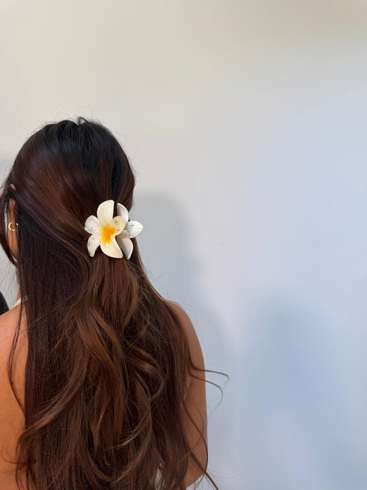 Yellow Plumeria Hair Clip