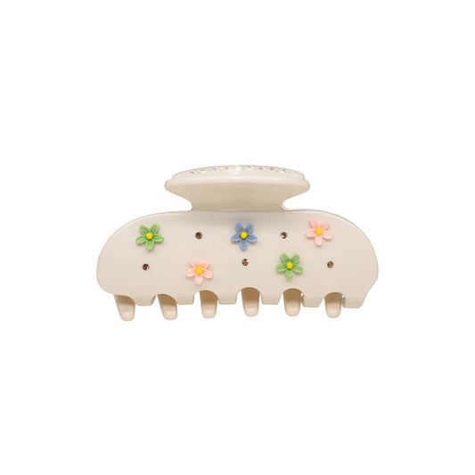 Cream Flower Clip